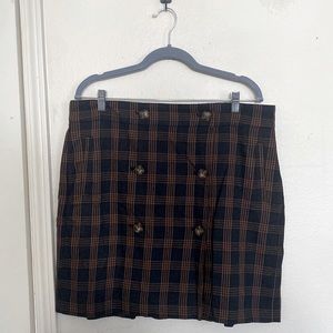Madewell Plaid Double-Breasted Mini Skirt